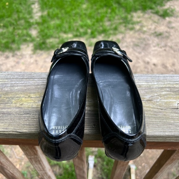STUART WEITZMAN Black Patent Leather Small wedge Flat shoes 8 Narrow - Picture 9 of 11